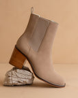 The Dakota | Cedar Wood Heeled Chelsea Bootie