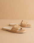 The Darla | Almond Woven Slide Sandal
