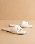 The Darla | White Woven Slide Sandal