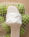 The Darla | White Woven Slide Sandal