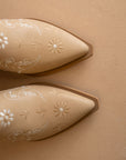 The Darlene | Almond Floral Embroidered Western Boot