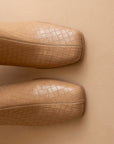 The Demi | Camel Woven Block Heel Ankle Boot