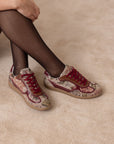 The Dalia | Mauve Tapestry Lace Up Sneaker