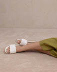 The Darla | White Woven Slide Sandal