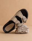The Effie | Taupe Double Western Buckle Slides