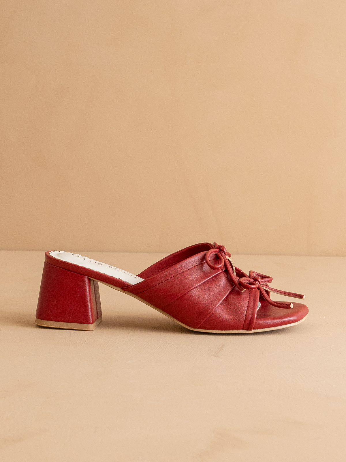 The Emerald | Red Double Bow Peep Hole Sandal – Oasis Society x