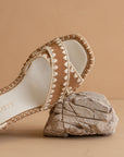 The Essie | Camel Espadrille Slide with Embroidered Straps