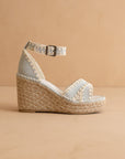 The Essie | Denim Espadrille Slide with Embroidered Straps