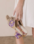The Emerald | Floral Double Bow Peep Hole Sandal