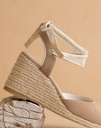 The Alondra | Cedar Wood Lace Up Espadrille Wedge