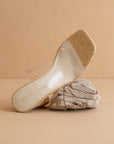The Francee | Natural Transparent Double Strap Raffia Heel