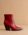 The Frankie | Red Pointed Toe Cap Bootie