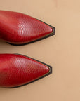 The Frankie | Red Pointed Toe Cap Bootie