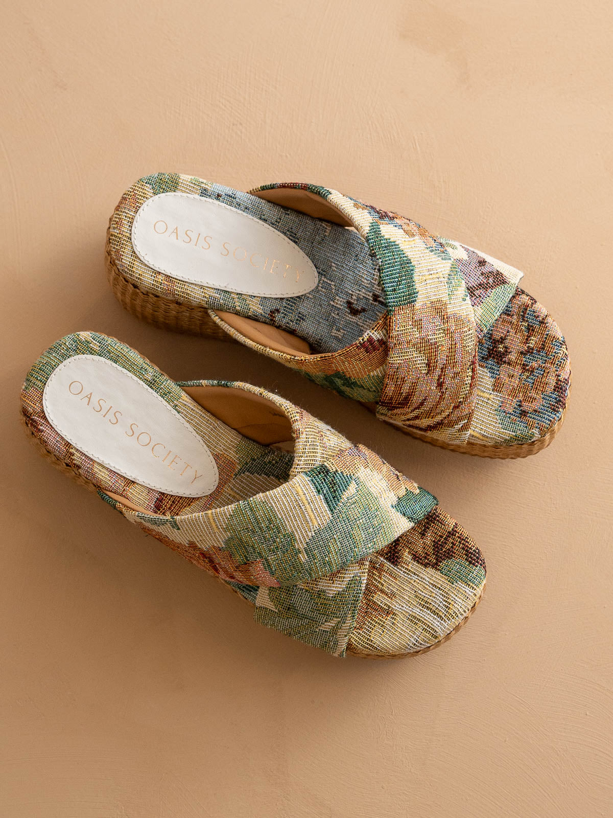 The Fresno | Floral Raffia Platform Sandal