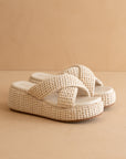 The Fresno | Ivory Raffia Platform Sandal