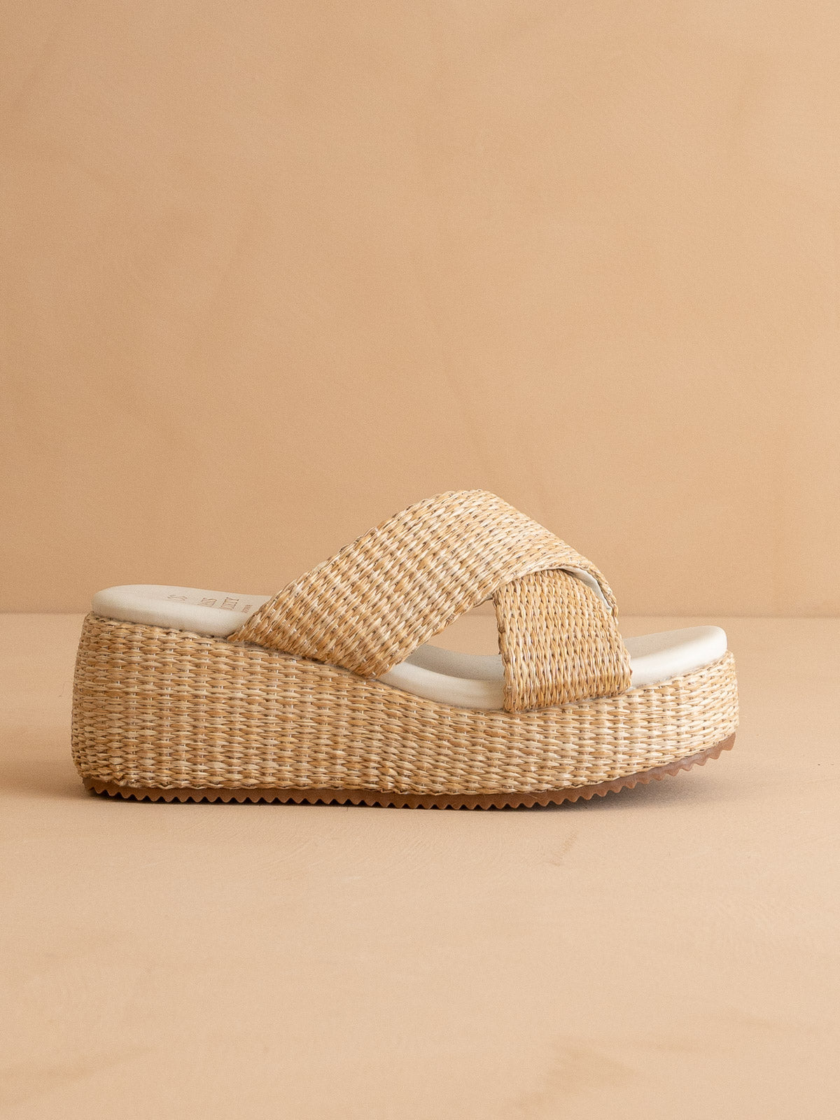 The Fresno | Natural Raffia Platform Sandal