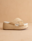 The Fresno | Natural Raffia Platform Sandal