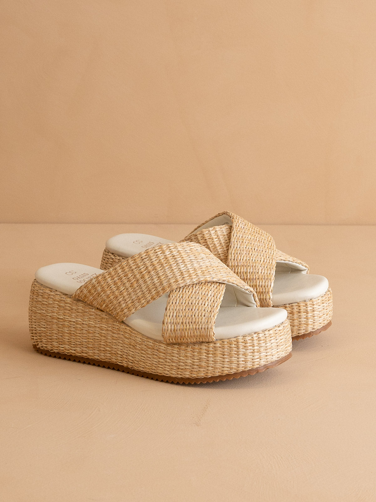 The Fresno | Natural Raffia Platform Sandal