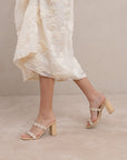 The Feliza | Natural Floral Raffia Heel – Summer Block Sandal