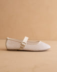 The Gem | Ivory Gem Embellished Mesh Mary Jane Flat