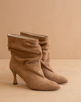 The Gina | Latte Slouch Heel Bootie