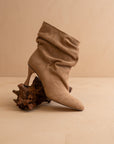 The Gina | Latte Slouch Heel Bootie
