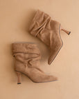 The Gina | Latte Slouch Heel Bootie