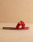 The Ginny | Cherry Textured Bow Slide
