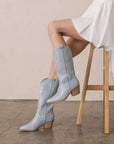 The Gabby | Blue Perforated Western Boot