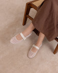 The Gem | Ivory Gem Embellished Mesh Mary Jane Flat