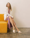 The Glendale | White Bamboo Buckle Sandal