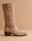 The Harrison | Almond Premium Faux Leather Slouch Western Boot