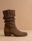The Harrison | Brown Premium Faux Leather Slouch Western Boot
