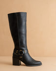 The Hollie | Black Knee High Bucket Boot