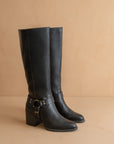 The Hollie | Black Knee High Bucket Boot