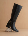 The Hollie | Black Knee High Bucket Boot