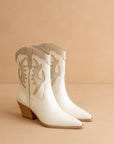 The Houston | White Layered panel cowboy boot