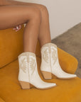 The Houston | White Layered panel cowboy boot