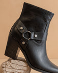 The Jackson | Black Pointed Toe Moto Bootie
