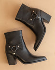 The Jackson | Black Pointed Toe Moto Bootie
