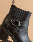 The Jayden | Black Motorcycle Bootie