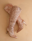 The Jewel | Rose Gold Knee High Sequin Boot