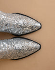 The Jewel | Silver Knee High Sequin Boot