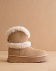 The Jobie | Almond Fur Platform Mini Boot