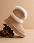 The Jobie | Almond Fur Platform Mini Boot