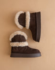 The Jobie | Coffee Fur Platform Mini Boot