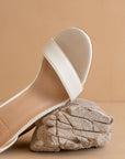 The Josie | White Ankle Chain Heel