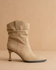 The Jolene | Khaki Kitten Heeled Western Boot