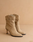 The Jolene | Khaki Kitten Heeled Western Boot