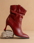 The Jolene | Red Kitten Heeled Western Boot